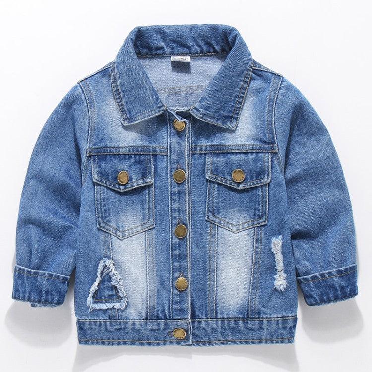 Children's Denim Jacket Patch Long-Sleeved Jacket Outerwear - amazitshop