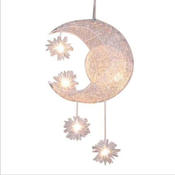 Aluminum Wire Star Moon Chandelier Restaurant Bar Bedroom Warm Lighting Simple Children'S Room Lamps - amazitshop