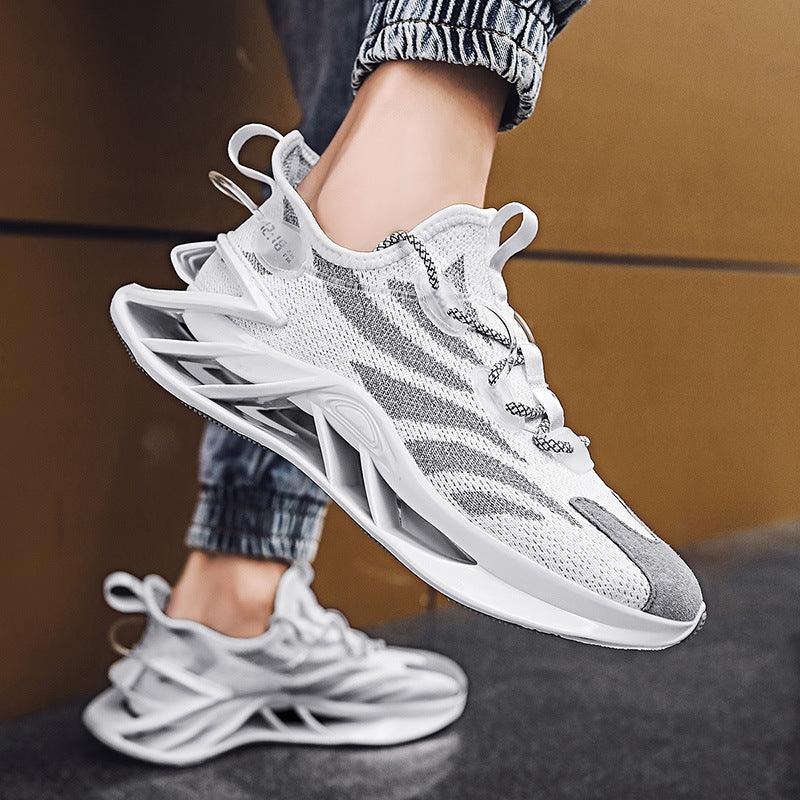 Blade Shoes Men"s New Men"s Shoes Spring Breathable White Shoes Versatile Fashionable Shoes Sshock Absorption Running Mesh Sports Shoes - amazitshop