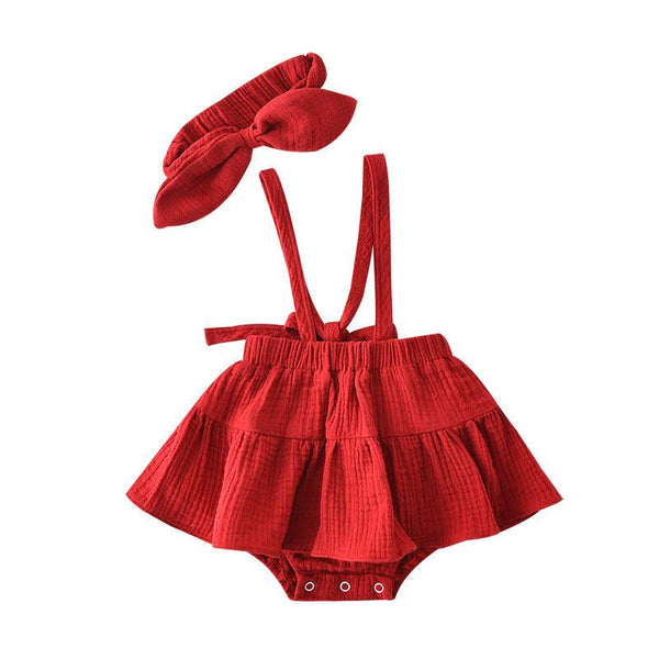 Baby Girl Princess Wind Suspender Dress Romper Newborn - amazitshop