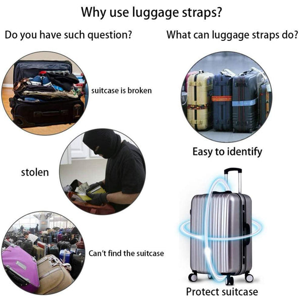 7 Colors Adjustable Nylon Lock Travel Luggage Straps Belt Protective Travel Accessories Suitcase Packing Belt - amazitshop