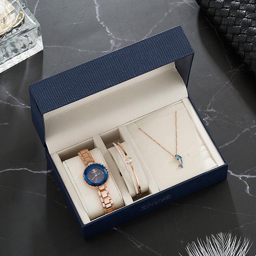 Watch Set Women Luxury Bracelet Necklace Gift For Girlfriend - amazitshop