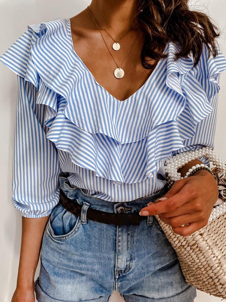 Women Tops and Blouses Short Sleeve Office Lady Blouse