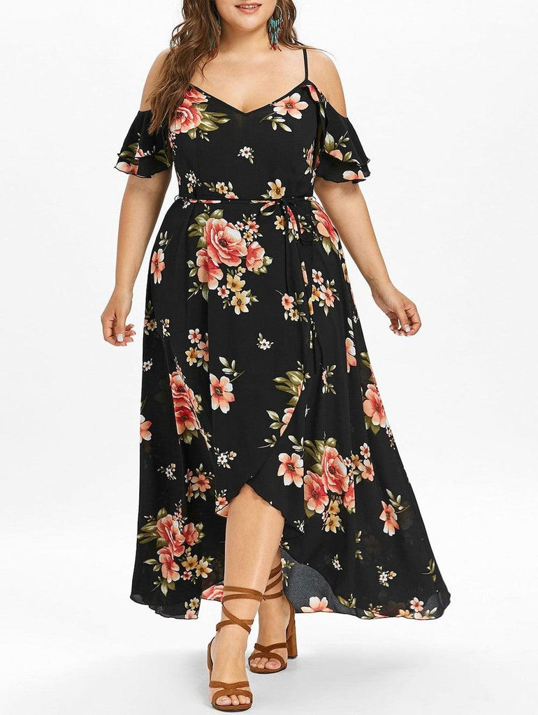 Fat Women s Summer Plus Size Loose Beach Long Dress Skirt - amazitshop