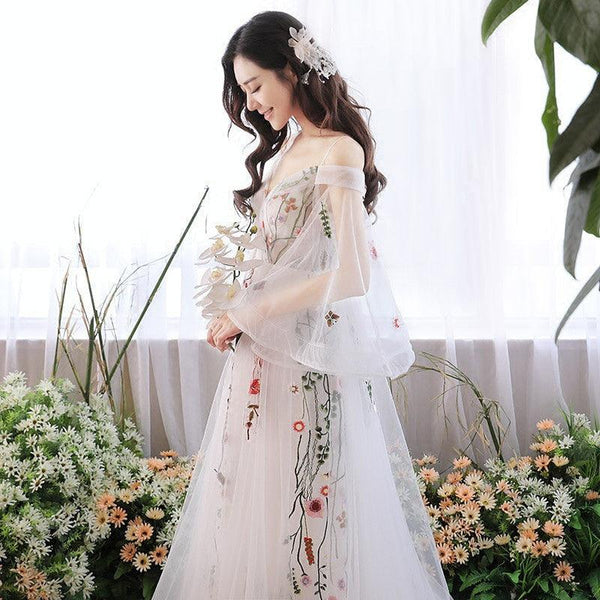 Retro Bridal Gown Super Fairy Bride Tailed Out Yarn Light Wedding Dress - amazitshop