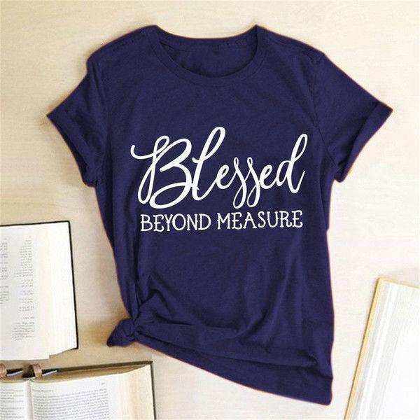 Blessed Measure Women'S T-Shirt Harajuku Aesthetic Top Graphic T-Shirt Women'S Short Sleeve Round Neck Women'S Clothing - amazitshop