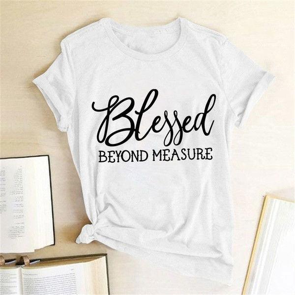 Blessed Measure Women'S T-Shirt Harajuku Aesthetic Top Graphic T-Shirt Women'S Short Sleeve Round Neck Women'S Clothing - amazitshop