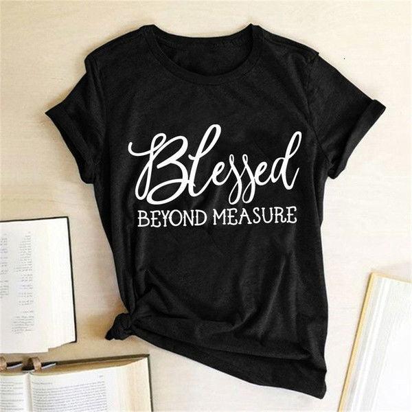 Blessed Measure Women'S T-Shirt Harajuku Aesthetic Top Graphic T-Shirt Women'S Short Sleeve Round Neck Women'S Clothing - amazitshop