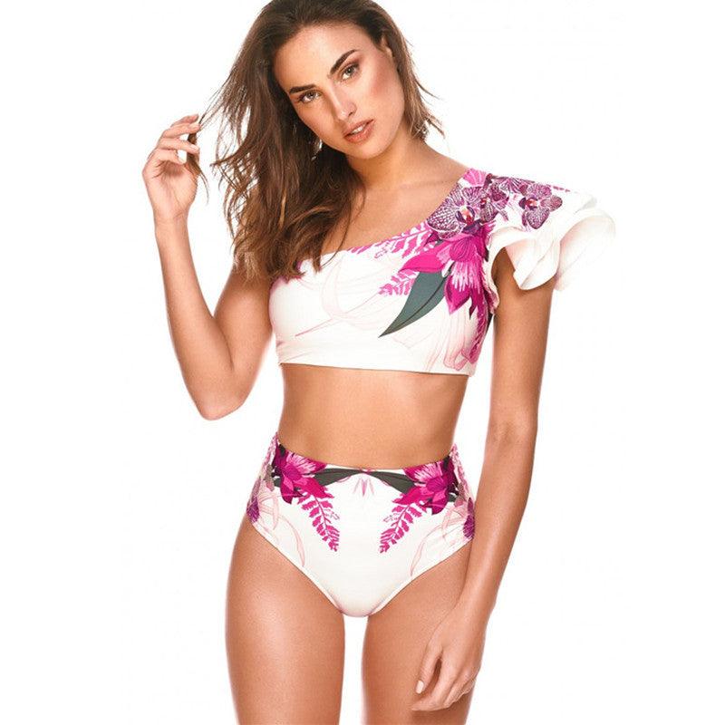 Women's Sexy Two-piece Swimwear Floral Print Swimsuit Bikini Swimming Beachwear Bikinis - amazitshop