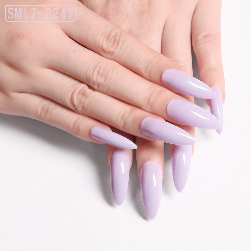 Long Pointed False Nails Solid Color Nails Salon Nails Almond Nail Patches Finger Nails - amazitshop