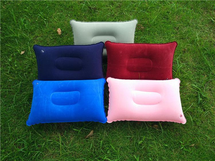 Wholesale Outdoor Pvc Pillows Travel Camping Thick Flocking Rectangular Inflatable Pillows Nap Companion Square Pillow - amazitshop