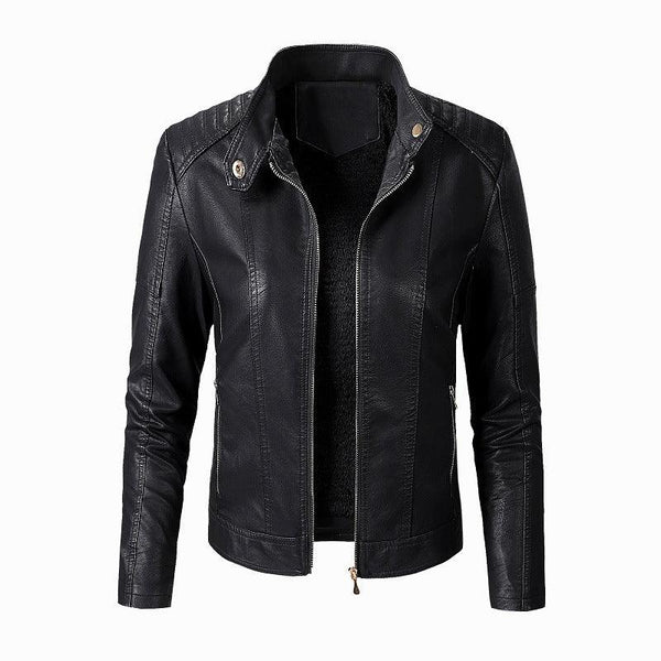 New Women's Leather Jackets Plus Velvet Jackets Fashion PU Ladies Leather Jackets - amazitshop