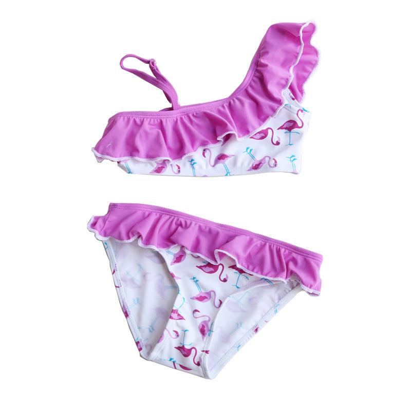 Girls Bikini Swimsuit Flamingo Kids Swimsuit - amazitshop