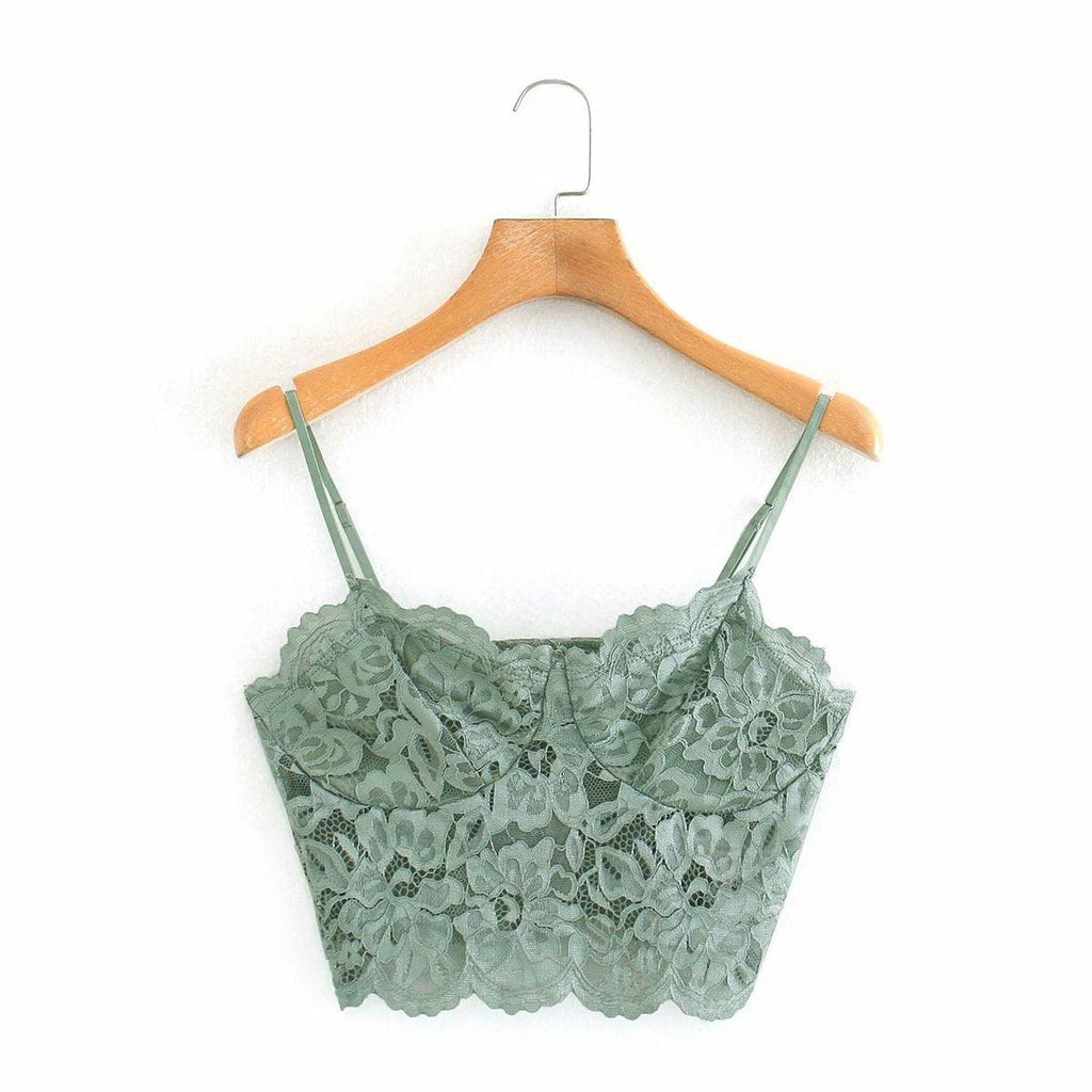 Tank-Top Camis Cropped Traf Women Chic-Tops Thin-Strap Lace Backless Vintage Female Sexy - amazitshop