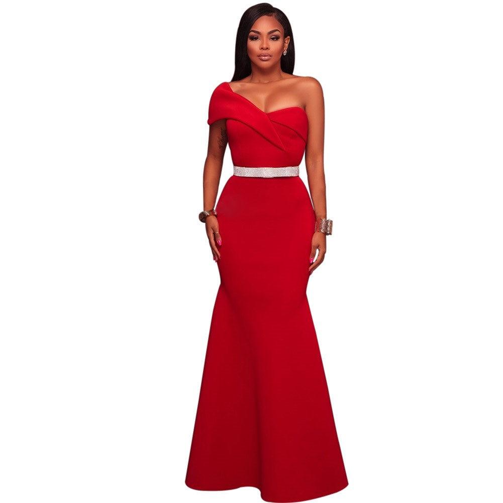 Ladies Sexy Party Maxi Red Sexy Dress Gown Evening Dresses - amazitshop