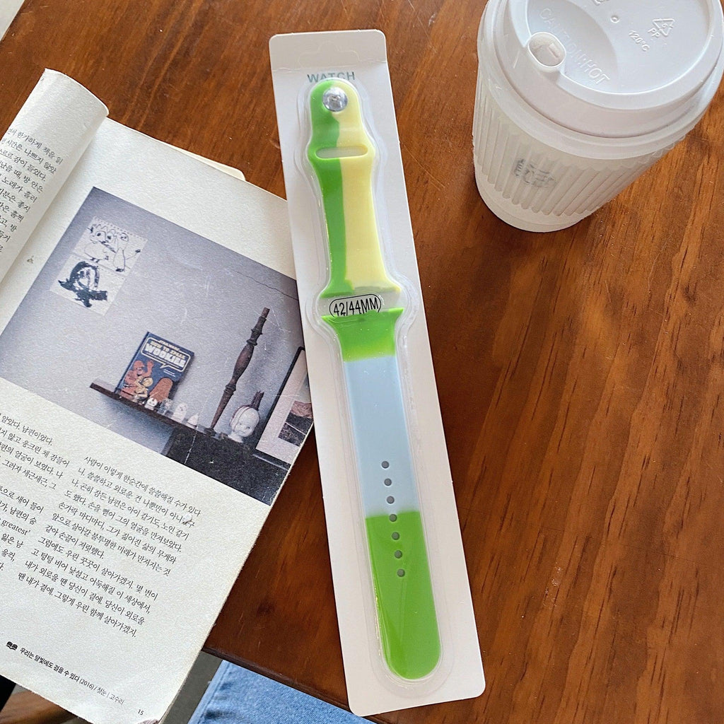 Silicone Contrast Color Sports Watch Band For Applewatch Watches - amazitshop