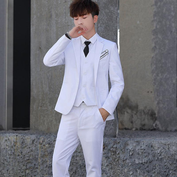Men'S Three-Piece Korean Style Self-Cultivation Groomsmen Suits Men'S Suits - amazitshop