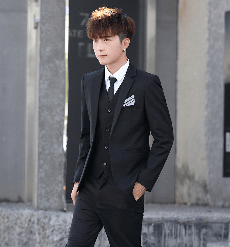 Men'S Three-Piece Korean Style Self-Cultivation Groomsmen Suits Men'S Suits - amazitshop