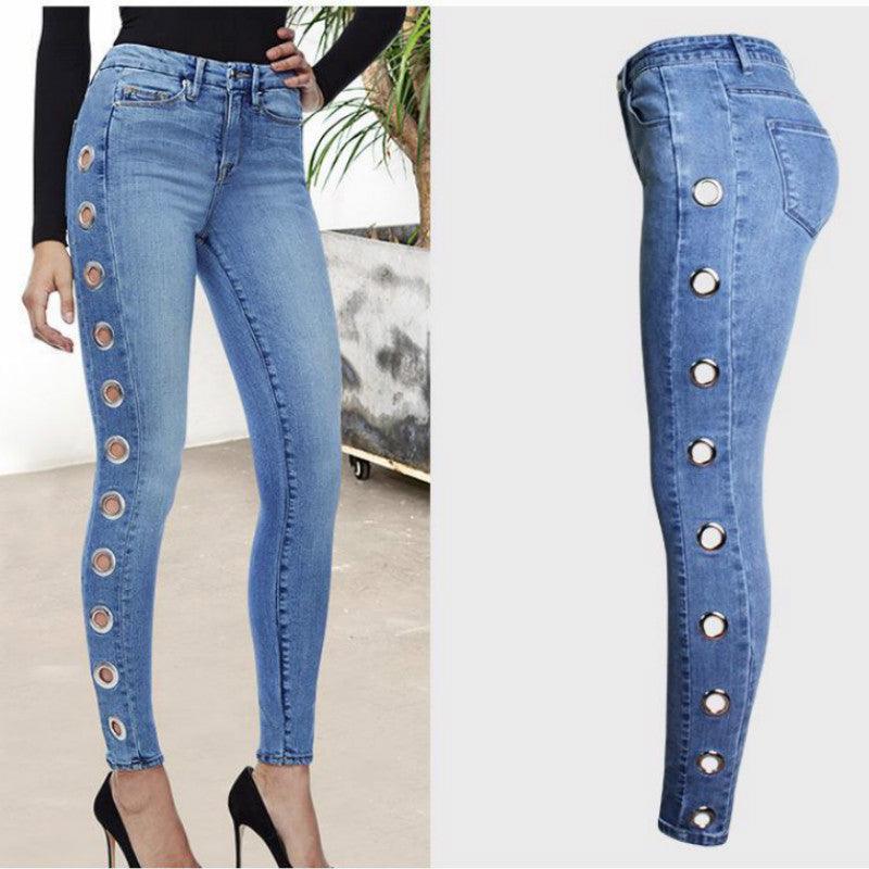 Fashion Tight Hoop Jeans For Women - amazitshop
