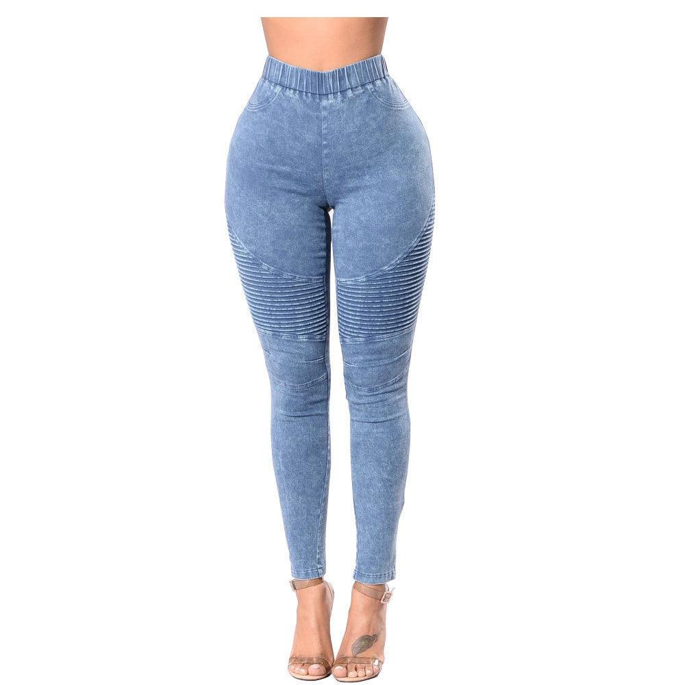 Creased Women'S High-Waisted Butt-Lifting Women'S Jeans - amazitshop