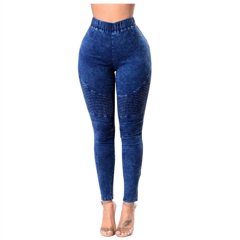 Creased Women'S High-Waisted Butt-Lifting Women'S Jeans - amazitshop