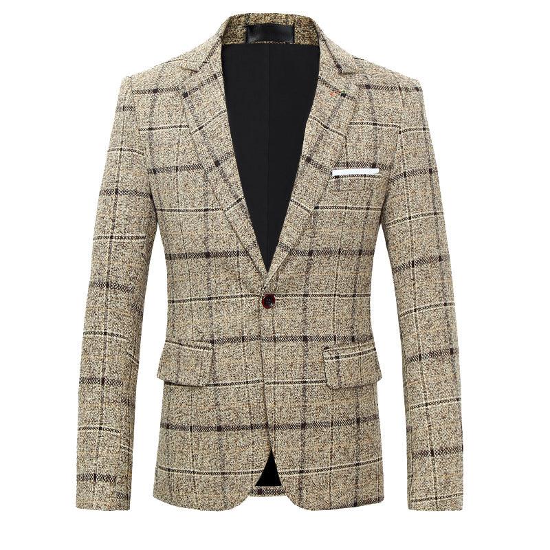 Men's Suits, Coats, Dresses, Slim-fitting Plaid Suits - amazitshop