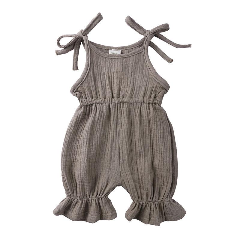 New Arrivals Newborn Toddler Baby Girls Sleeveless Solid Romper Jumpsuit Outfit - amazitshop