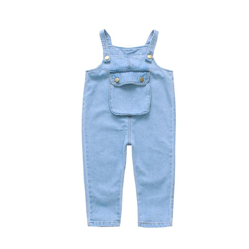 Girls' Trousers Bib Trousers Girl Baby Foreign Style Children's Jeans - amazitshop