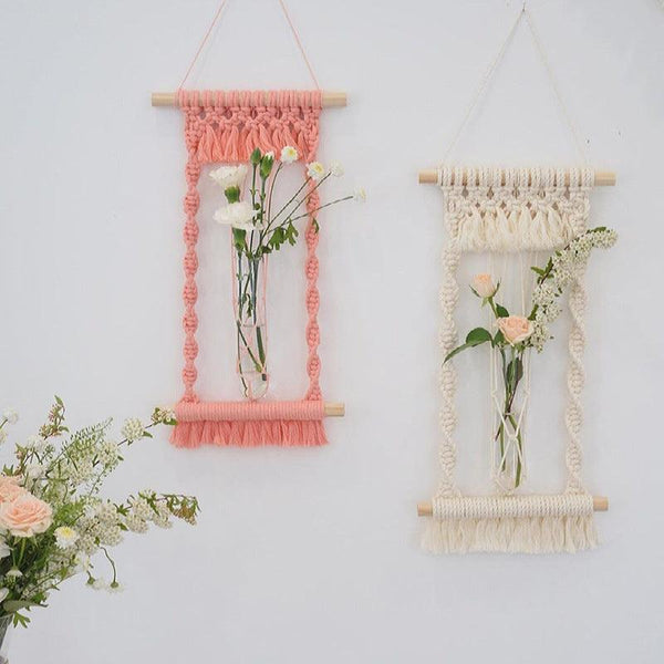 Woven Tapestry, Cotton Rope, Wall Hanging And Dried Flower Decoration - amazitshop