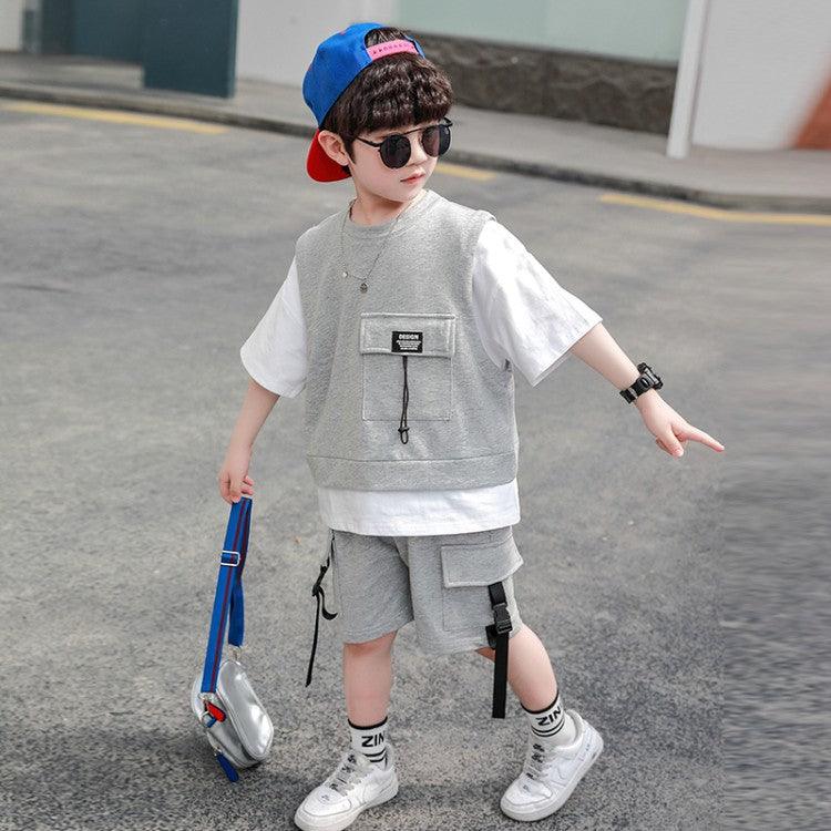 Children's Clothing Boys Summer Short-Sleeved Overalls - amazitshop