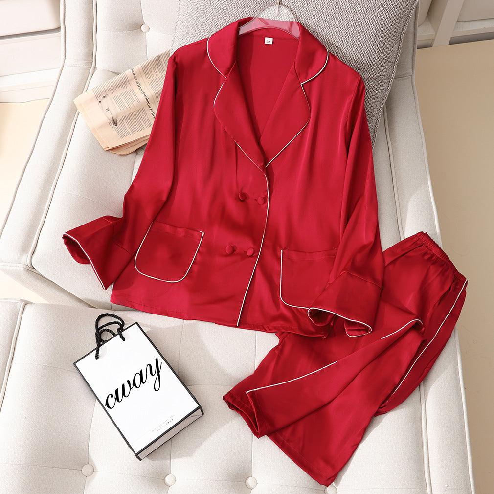 Multi-color Optional Home Comfort Ladies Suit Thin Ice Silk - amazitshop