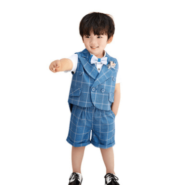 Suit Vest Suit Little Boy Birthday Formal Wear Banquet Clothes Children - amazitshop