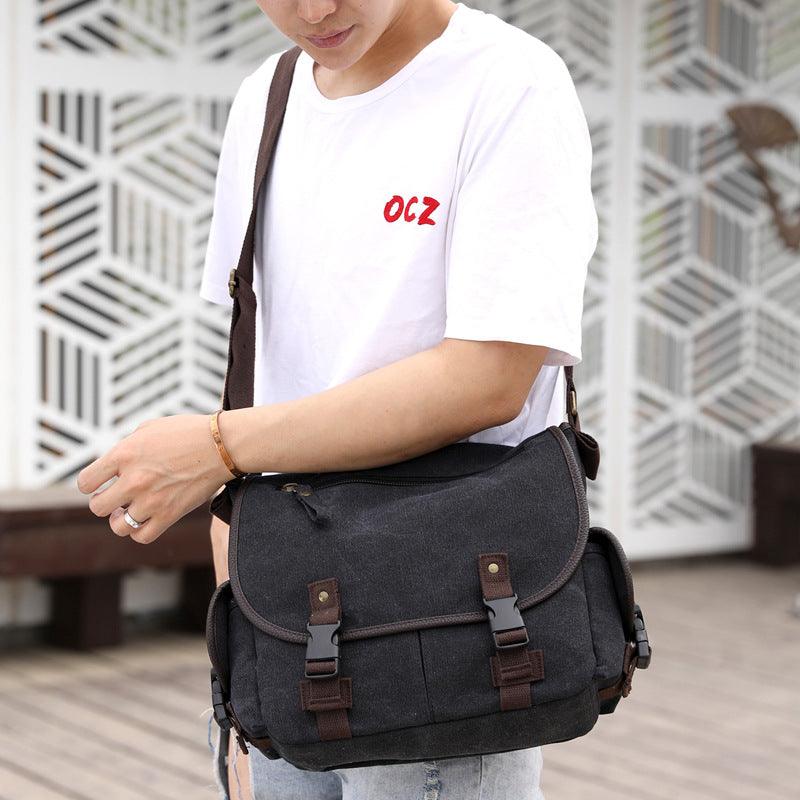 Men's Canvas Shoulder Bags Casual Men's Bags Messenger Bags Multifunctional Bags - amazitshop