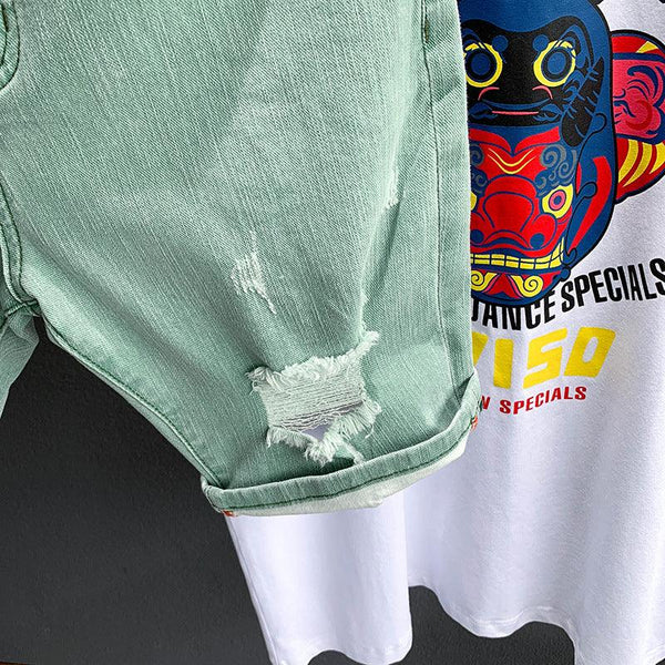 Trendy Ripped Denim Shorts for Fashion-Forward Kids - amazitshop