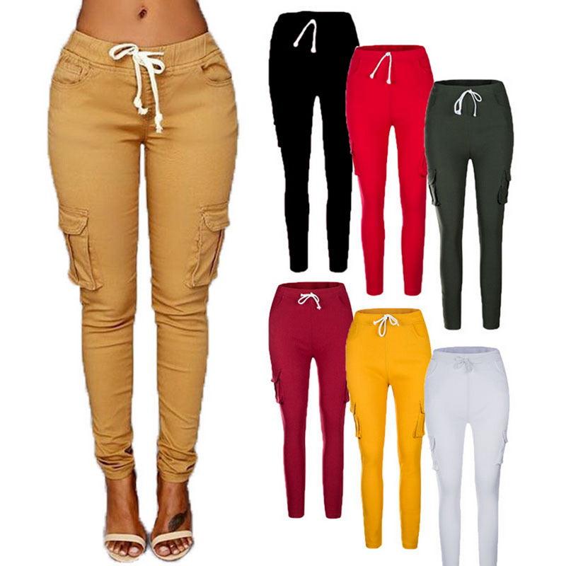 Women's multi-bag casual pants - amazitshop