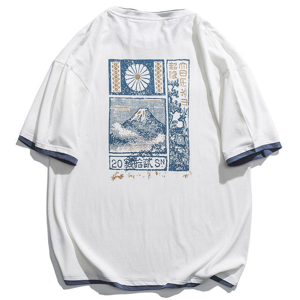 Faxien Japanese Retro Short Sleeve T-shirt Men\'s Summer Vacation - amazitshop