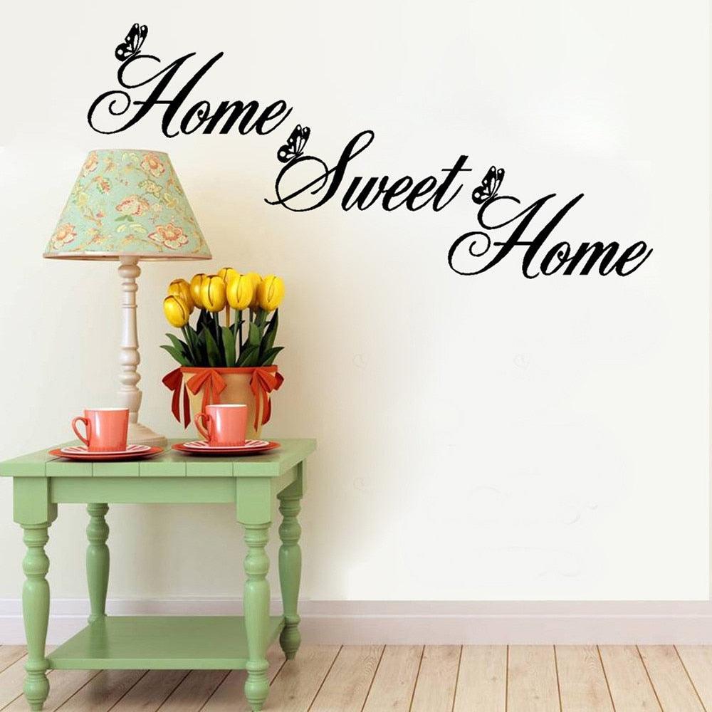 Home sweet home living room bedroom carved wall sticker - amazitshop