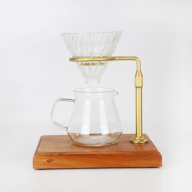 Coffee Filter Cup Bracket Solid Wood Base Aluminum Alloy Pour-over Mount - amazitshop