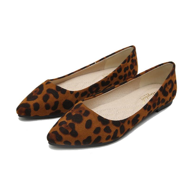 Leopard-print pointed toe flats - amazitshop