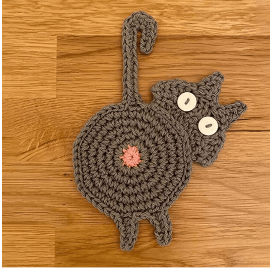Home Dining Table Fashion Cat Knitted Coaster - amazitshop