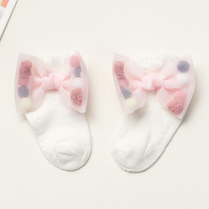 Summer Newborns 0-6-12 Months Bowknot Cotton Socks - amazitshop