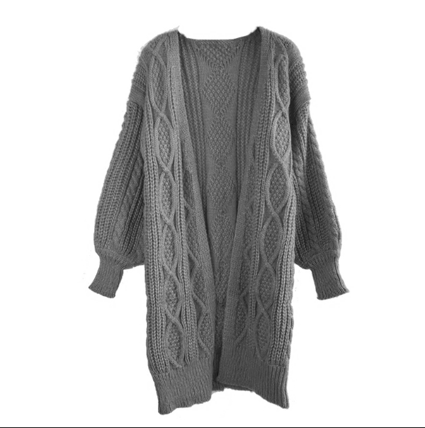 Winter Autumn Long Female Cardigans Latern Sleeve Casual Knitted Poncho Sweaters - amazitshop