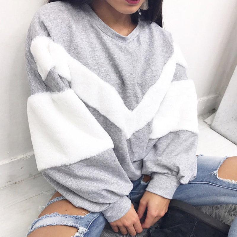 V-shaped plus sleeves fight wool sweater women - amazitshop