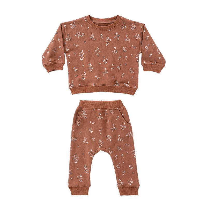 Printing Two-piece Casual Round Neck Loungewear Suit - amazitshop