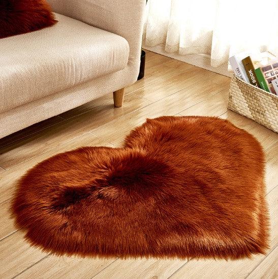 Plush Heart Shaped Carpet Non-Slip Mat Fluffy Rug Floor Mat Blanket Sofa Cushion Foot Pad Carpets For Living Room Home Decor - amazitshop