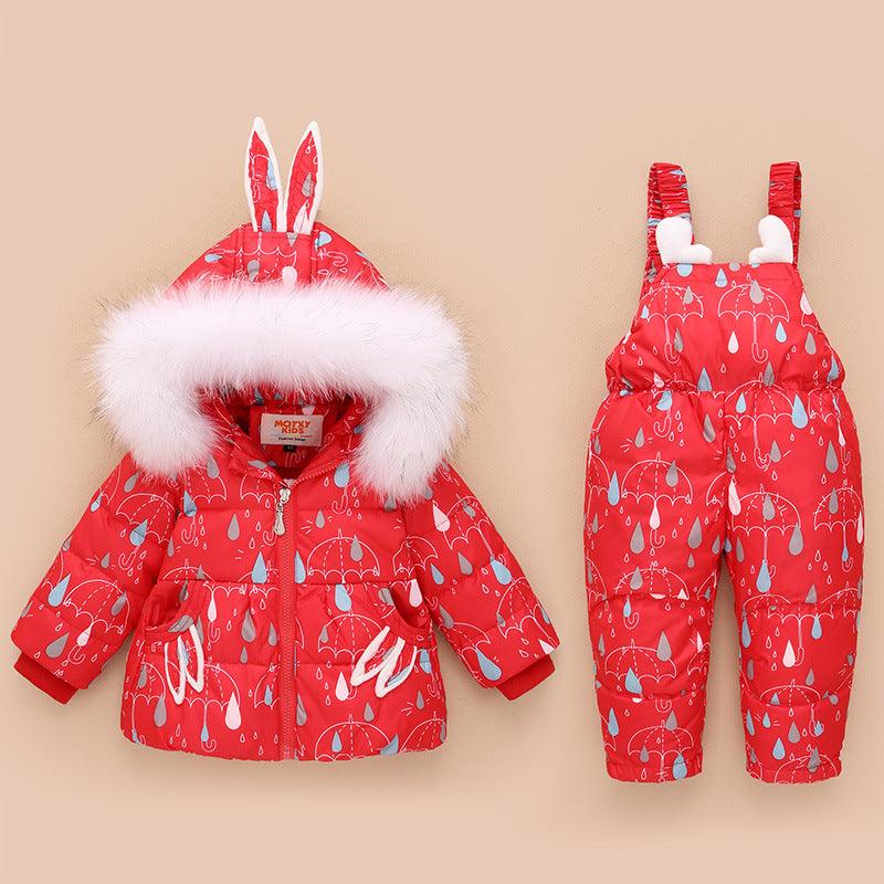 Children's down jacket suit 1-3 year old female baby coat - amazitshop