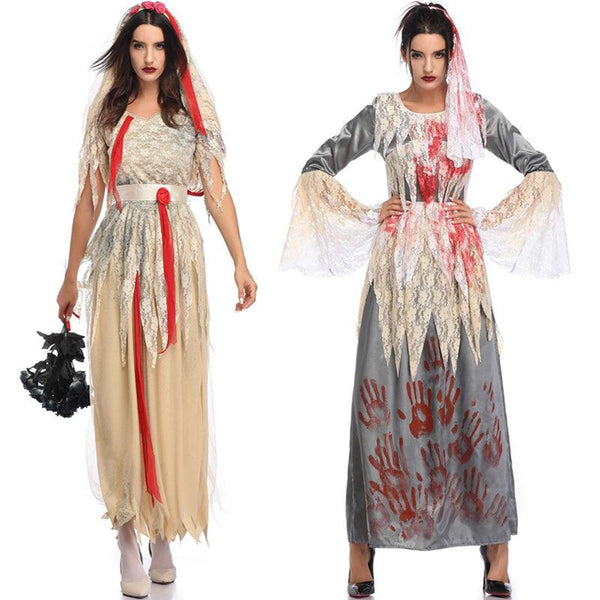 Male and female adult bride and groom Halloween costumes - amazitshop