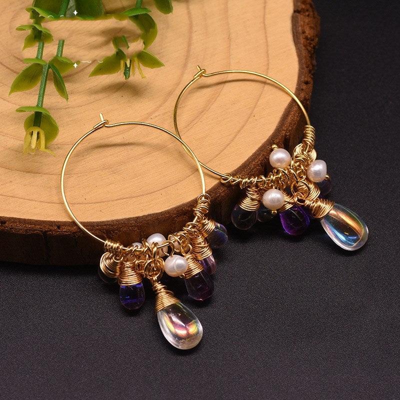 Pearl Czech crystal earrings - amazitshop