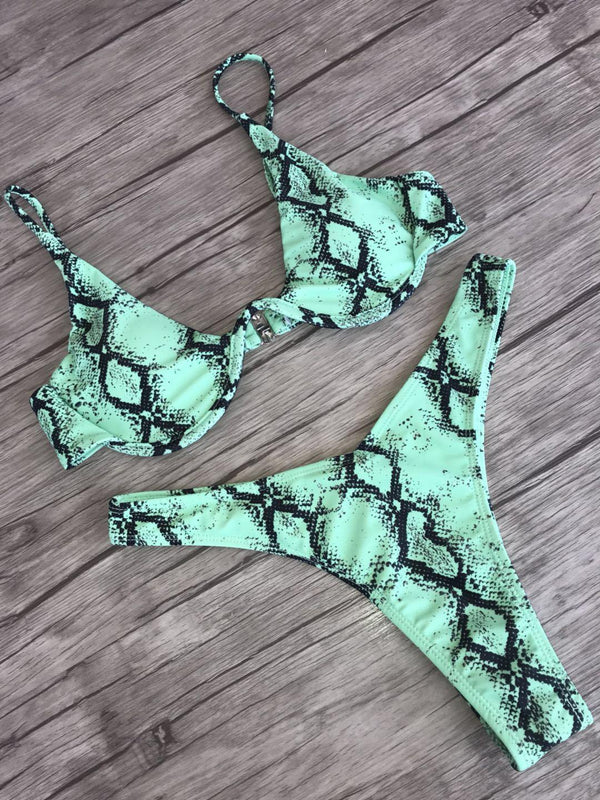 Sexy snakeskin print bikini - amazitshop