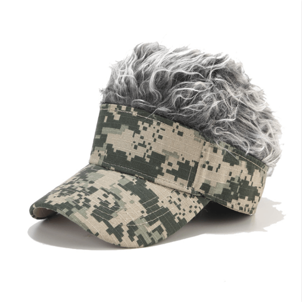 Fashion Men Women Casual Concise Sunshade Adjustable Camo Sun Visor Baseball Hat Spiked Hairs Wig Golf Caps Gorra Hombre Bone - amazitshop